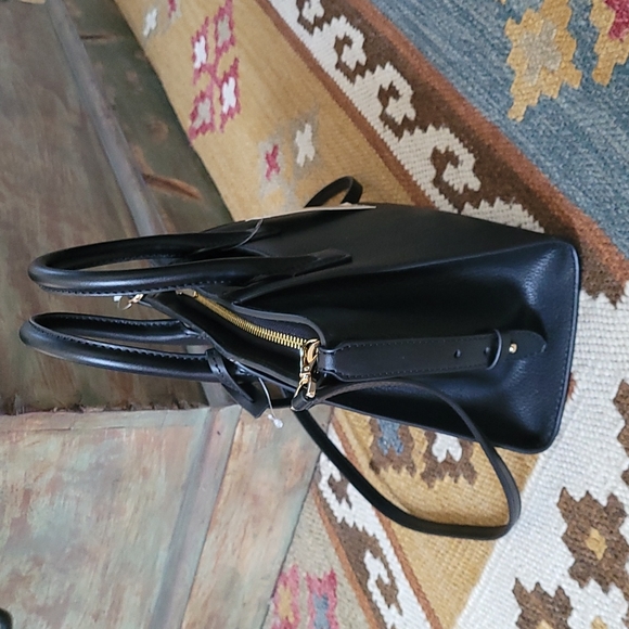 Michael Kors Avril Small Pebble Leather Satchel Crossbody Bag Black - Picture 3 of 5